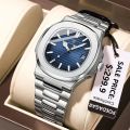 POEDAGAR 613 Men Fashion Watch Stainless Steel Quartz Watch Waterproof Business Watch For Men. 