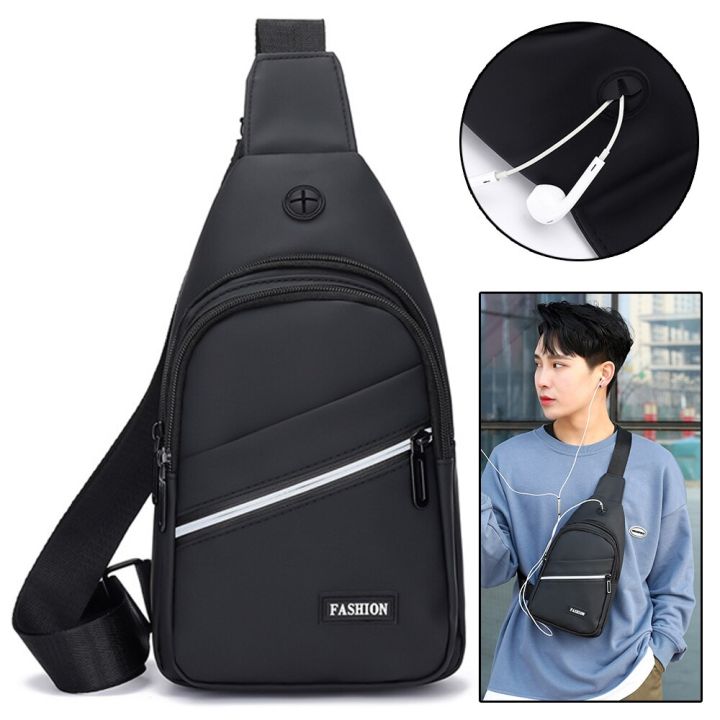 Travel Men's Handbags USB Chest Bag Designer Messenger Crossbody Bags Water-Proof Shoulder Bag Diagonal Package Sports Back Pack