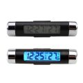 Car Vehicle Digital LCD Display Thermometer Temperature Gauge Meter with Clock.