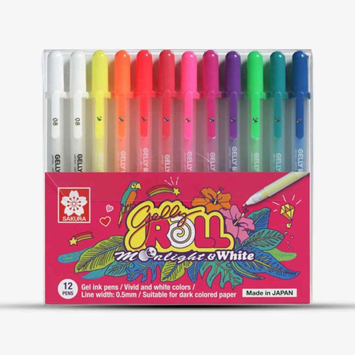 Sakura Gelly Roll Moonlight & White Gel ink Pen Set Of 12