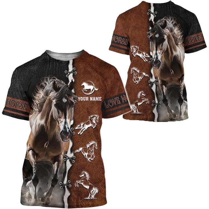 Personalized Horse 3D Shirt with Custom Name Collection T- Shirt 3D All Over Printing S-5XL