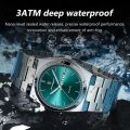 POEDAGAR 930 Business Luminous Stainless Steel Quartz Men’s Watch- Silver Blue & Rose Gold.