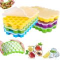 Silicone Ice Cube Tray Food-Grade 37-Grid Ice Maker Box with Easy-Release Design. 
