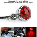 Motorcycle LED Rear Tail Light Brake Stop Lamp Moto LED Tail Light for Chopper Cafe Black. 