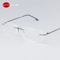 UVLAIK Classic Mens Pure Titanium Rimless Glasses Frames Myopia Optical Frame Ultra-light Titanium Frameless Eyeglasses Frame.
