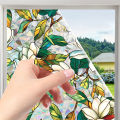 GC Static Cling Decorative Window Film, Vivid Plant Flower Stained Glass Window Decals Sticker Non-Adhesive, Sunscreen Window Clings For Living Room Kitchen.