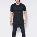 Men's T Shirt Round Neck Solid-colored T-shirt for Male Round-neck Medium and Long Section Tops Tshirt. 