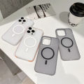 Semi-Permeable Corrugated Apple 15 Phone Case Ice Mist Magnetic Suction iphone14 Sense of Simple Skin 13promax Applicable 12.
