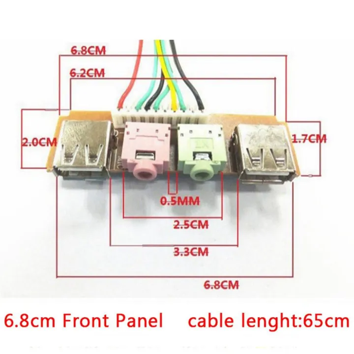 PC Computer Case Front Panel USB Audio Port Mic Earphone Cable Line