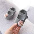 Big Flower Baby Girls Flat Shoes Sunflower Knitted Cotton Girl Princess Prewalker Shoes Footwear Soft Bottom Non-Slip First Walking Shoes. 