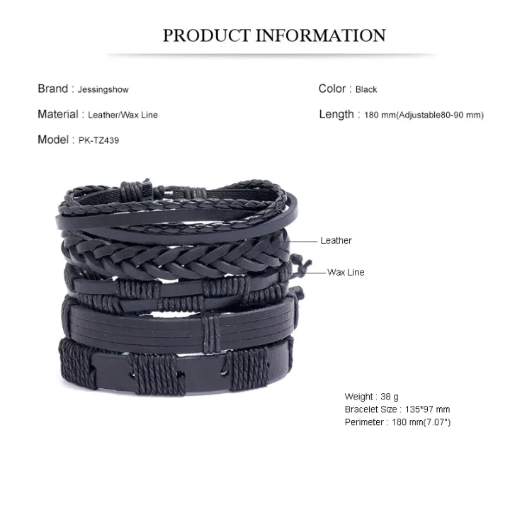 Men's%20Bracelets%20Set%205pcs%20Mixed%20Leather%20Wrap%20Bracelet%20Black%20Bangles%20Punk%20Male%20Rock%20Male%20Jewelry%20Accessory%20Small%20Gift%20-%20Image%204