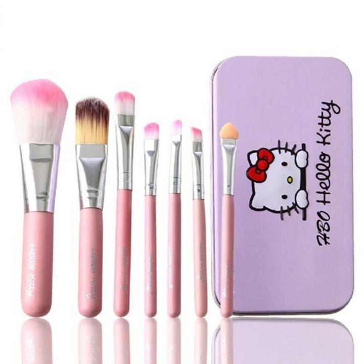 Hello Kitty Mini Makeup Brush Set of 7 Pieces - Pink