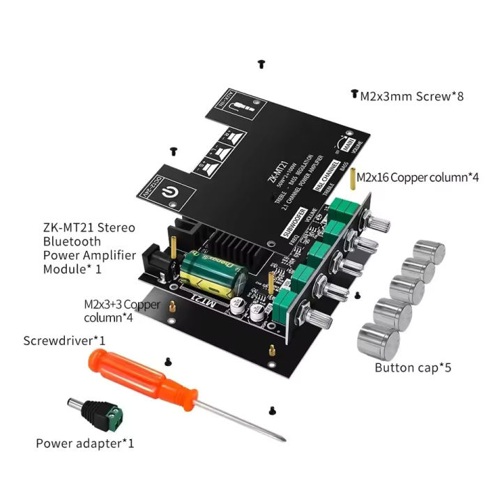 ZK-MT21%20Channel%20Bluetooth%205.0%202.1%20Subwoofer%20Amplifier%20Zk%20MT21%20Board%2050W%20X%202+100W%20Power%20Audio%20Stereo%20Amplifier%20Board%20Bass%20AMP%20AUX%20ZK-MT21%20-%20Image%202