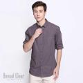 Trendy Grey Long Sleeve Solid Casual Shirt.