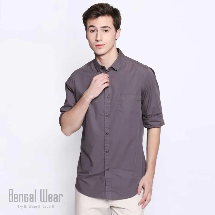 Trendy%20Grey%20Long%20Sleeve%20Solid%20Casual%20Shirt%20-%20Image%205