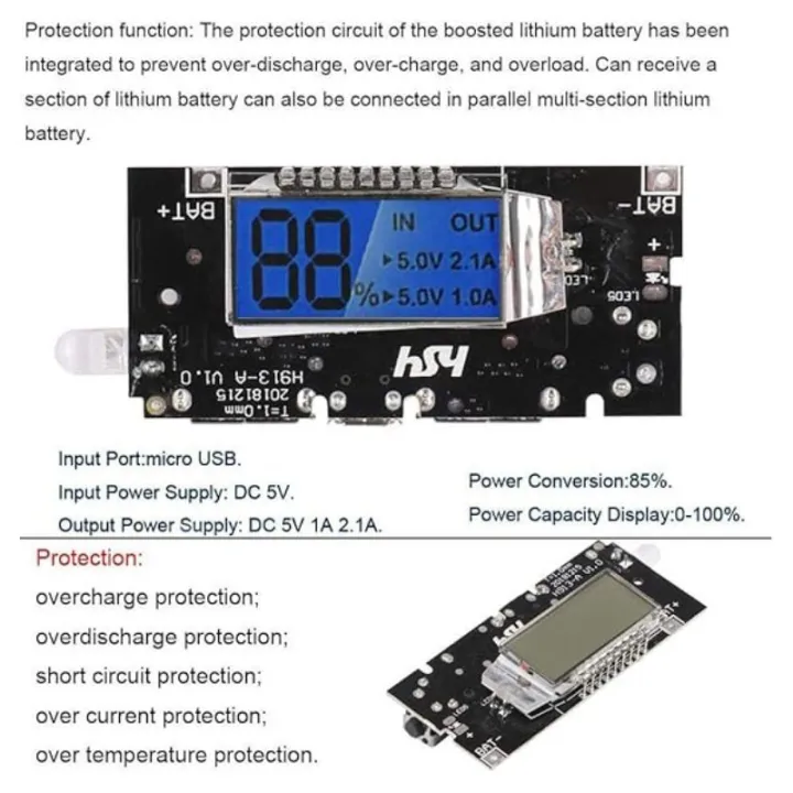 Power%20Bank%20Circuit%20With%20LCD%20Display%20-%20Input%20DC%205V%202A%20Micro%20USB%20Socket%20-%20Output%20DC%205V%202.1A%201A%20Dual%20USB%20-%20Equipped%20with%20Flash%20Light%20&%20BMS%20Protection%20-%20Image%203