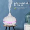 300Ml Electric Humidifier Aroma Oil Diffuser Ultrasonic White Wood Grain Air Purifier For Home Uk Plug.