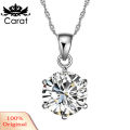 Carat Women Wedding Party Cubic Zirconia Pendant Necklace Stud Earrings Jewelry Set. 