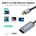 2.5G network card USB external network cable to interface 2500M high-speed type c driver-free connection rj45 cable converter. 