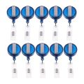 10 Retractable Reel ID Badge Lanyard Name Tag Key Card Holder Belt Clip Color:Blue Amount:10 Pcs. 