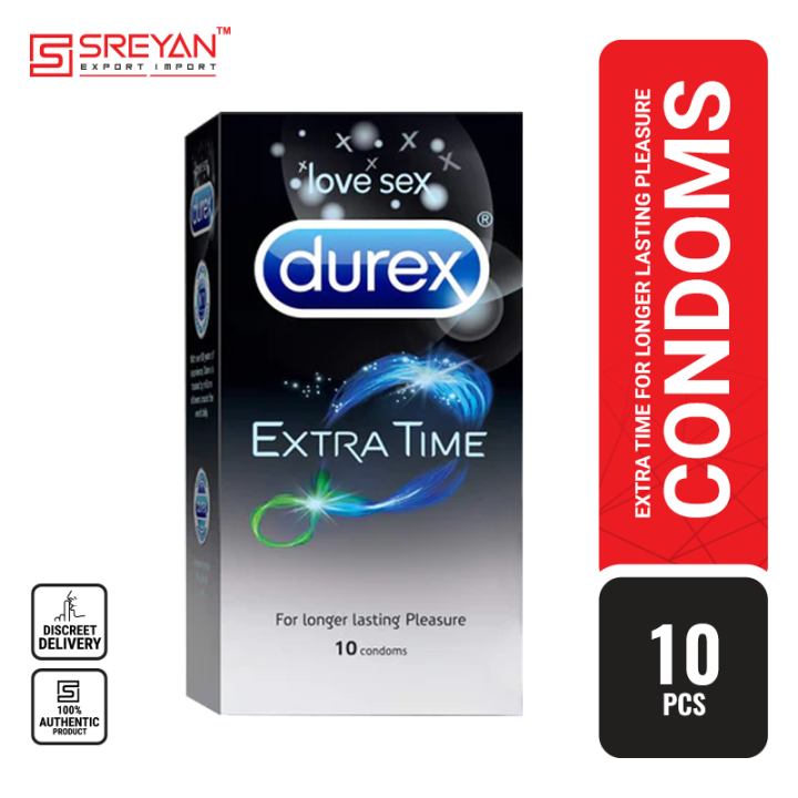Durex Extra Time Longer Lasting Pleasure Condom - 10Pcs Pack (Made In India) - condom - কনডম