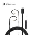 JCALLY Black TC08 PRO Silver Plated TYPE-C Earphone Upgrade Cable With MIC MMCX 2Pin 0.75/0.78 QDC for KZ KBEAR TRN 7HZ TFZ.