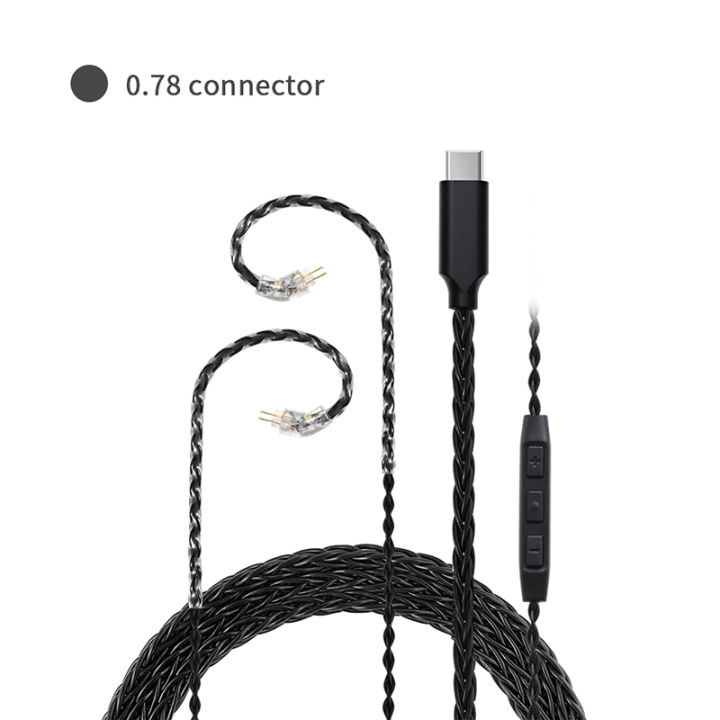 JCALLY%20Black%20TC08%20PRO%20Silver%20Plated%20TYPE-C%20Earphone%20Upgrade%20Cable%20With%20MIC%20MMCX%202Pin%200.75/0.78%20QDC%20for%20KZ%20KBEAR%20TRN%207HZ%20TFZ%20-%20Image%207