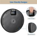 5 lbs Black Round Polyethylene and Iron Patio Umbrella Base with Fillable. 