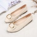 Pumps Women2023New Spring and Autumn New Women's Shoes Shallow Mouth All-Matching round Toe Soft Leather Soft Bottom Mom Shoes Peas Shoes. 