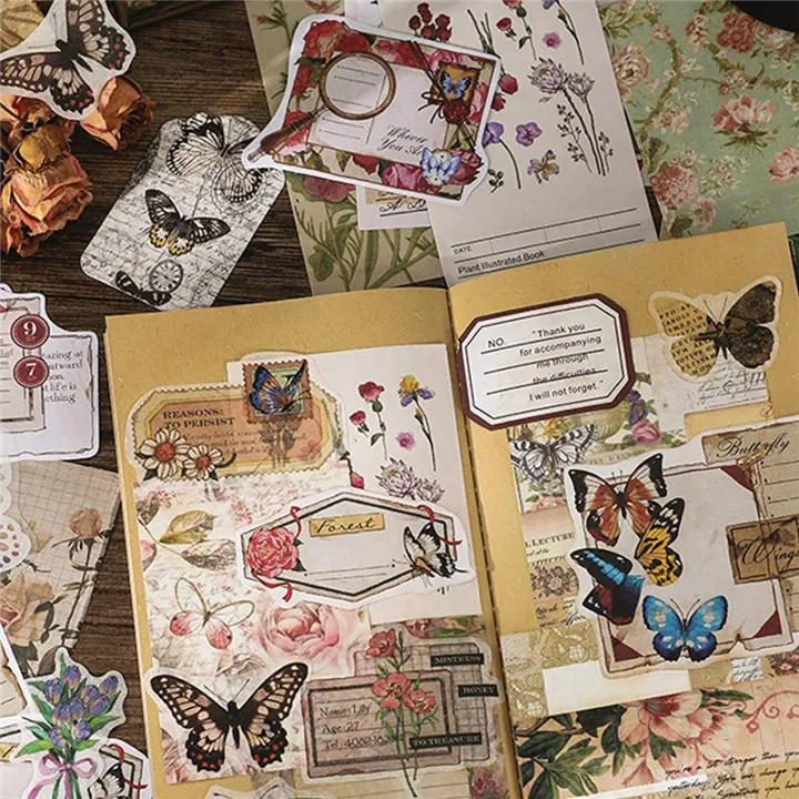 260Pcs%20Vintage%20Scrapbooking%20Stickers%20Pack,DIY%20Retro%20Journaling%20Supplies%20Stickers%20Kit,Flowers%20Scrapbook%20Paper%20Accessories%20-%20Image%206