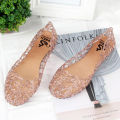 NEW Women's Summer Beach Jelly Sandals Slip On Flats Hollow Casual Breathable Pumps Korean version Flat Sandals  Women Jelly Pointy Shoes Gift for Ladies Girls. 