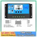 সোলার চার্জ কন্ট্রোলার 12v 24v অটো আউটপুট রেগুলেটর পিভি হোম ব্যাটারি চার্জার lcd ডিসপ্লে ডিজিটাল পিডব্লুএম চার্জ কন্ট্রোলার 10a চার্জিং এবং 20-200w প্যানেলের জন্য আউটপুট - 12 volt battery charger.