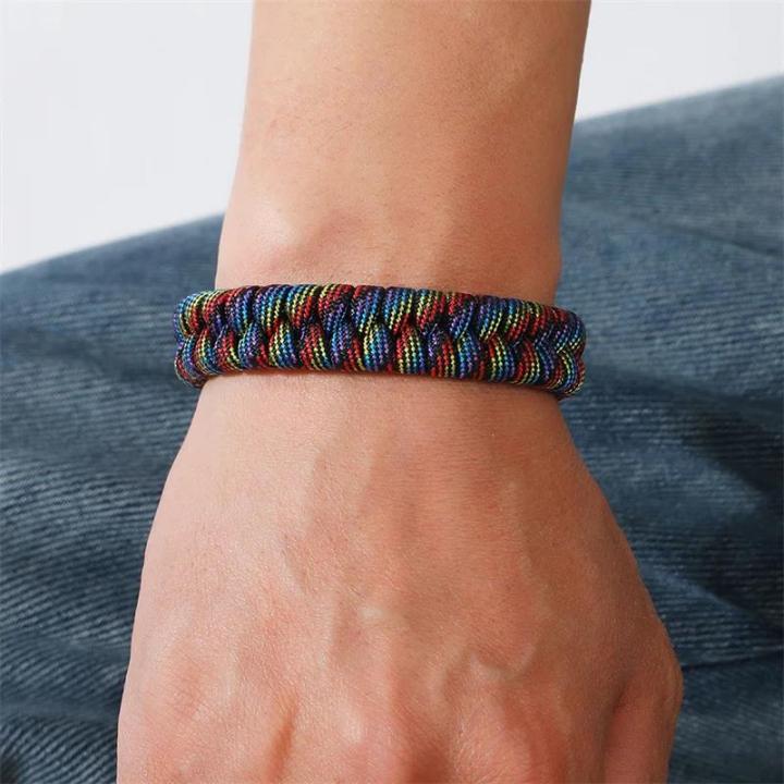 Fashion Hand Braided Paracord Bracelet Mens Women Outdoor Braclet
