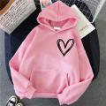 2023 Fall/Winter New Korean Version Hooded and Fleece Sweatshirt Women's Casual Loose Blouse Jacket Couple Hoodie. 