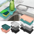 soap holder organizer lagayan ng sabon pang ligo soap organizer Silicone Faucet Mat Sink Tray Soap Dispenser Sponge Drain Pad Sink Splash Drying Mat Countertop Storage Tray Kitchen Accessorie.