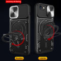 New Phone Case For iPhone 8 7 Se 2020 Cover Foldable 360 Degree Rotating Bracket Vehicle Mounted Sliding Hard Shockproof Rear Shell + Tempered Glass Screen Protector for iPhone 7 8 Se 2020 Case.