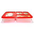 4 Container Plastic Multicolor Tiffin Lunch Box 1 pcs. 