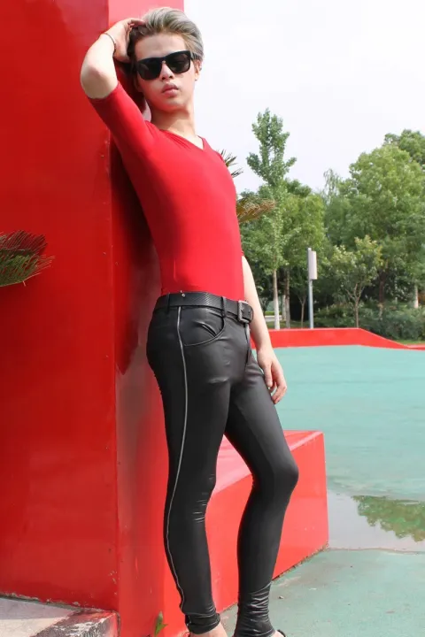 Korean%20Version%20Leggings%20Men%20Skin-Tight%20Faux%20Leather%20Jeans%20Tight%20Leather%20Pants%20Cool%20Personality%20Side%20Zipper%20Casual%20Leg%20Pants%20-%20Image%206