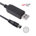 LS XGB XBM XBC PLC to PC RS232 Serial Control Download Cable Silicon Labs CP2102 USB RS232 to 6-pin Mini Din Communication Cable. 