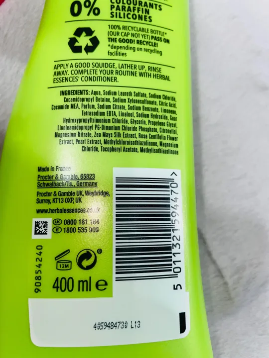 Herbal%20Essence%20DAZZLING%20SHINE%20Lime%20Essences%20Shampoo%20400ml%20-%20Image%204