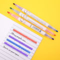 3/6Pcs Highlighter Marker Pen Creative Double-Headed Highlighter Students Highlight Key Sentence Marker Color Oblique Head Marker Pen.