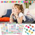 Cartoon 3D Gems Sticker Earrings for Girls 60-360pcs Self-Adhesive Glitter Crystal Stickers Toddler Kids Ear Sticky Jewelry Toys. 