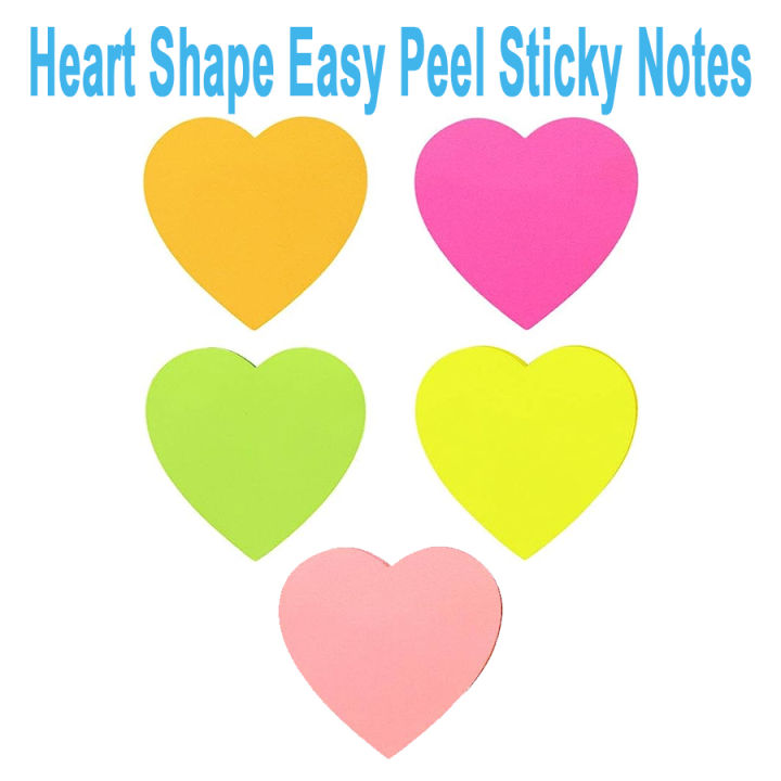 Sticky Notes Heart Shape Display Heart Shape Easy Peel Sticky Notes | Daraz.com.bd