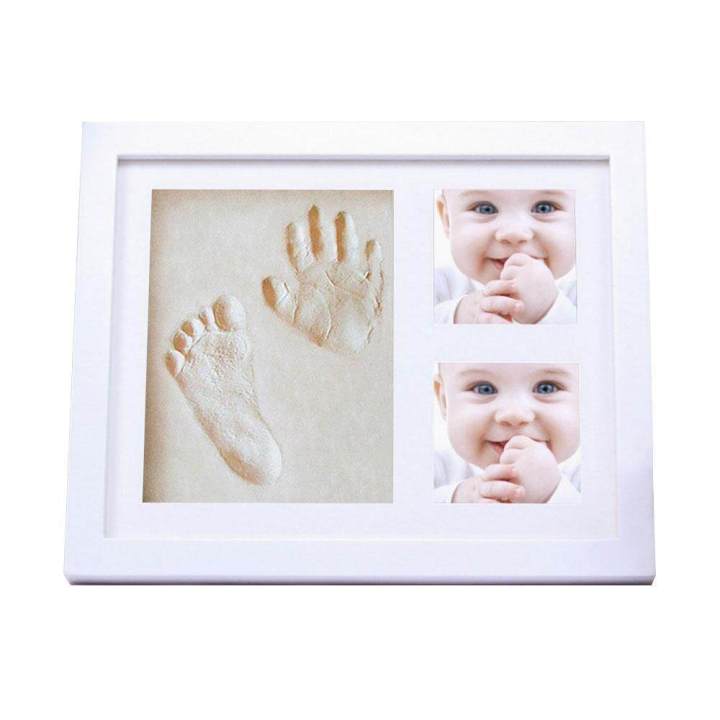 Baby Clay Handprint Footprint Photo Frame Kit For Newborn Girls And Boys Unique Baby Shower Gifts Set For Registry Memorable Keepsake Box Decorations For Room Wall Or Nursery Decor