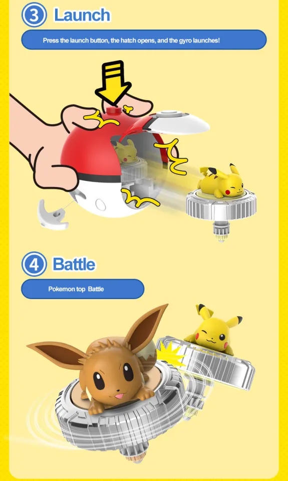 Pokemon spinning top ball toy action figure original Pikachu