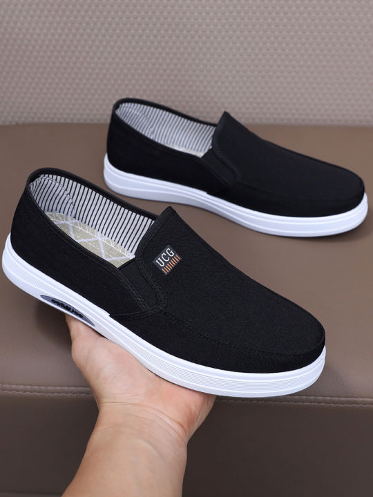 Men‘s Canvas Shoes Low Top Joker Men‘s Casual Breathable Men’s Shoes One Pedal Lazy Work Shoes BunnyGarden