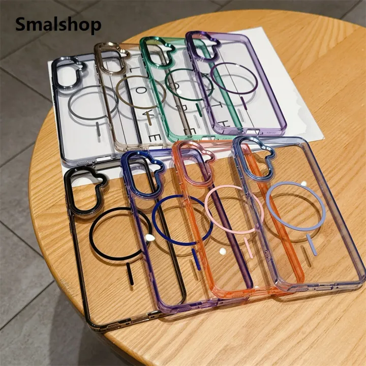 Smalshop%20For%20Magsafe%20Magnetic%20Acrylic%20Case%20For%20Samsung%20Galaxy%20S25%20Edge%20S24%20S23%20S22%20Ultra%20Plus%20FE%20A56%20A36%20A55%20A16%20A15%20A26%20Clear%20Back%20Cover%20-%20Image%206