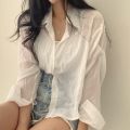 chic Shirt Women's Summer French Style Top High-Grade Cardigan Blouse Shirt Casual Korean Style Women's Clothing Niche. 