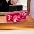 For iPhone 15 Pro Max 15 11 12 Pro 13 14 Pro Max 13Pro 3D Stitch Kitty Face Grip Tok Holder Cartoon Silicon Soft Phone Case.