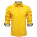 Luxury Silk Shirts for Men Long Sleeve Solid White Gold Pink Blue Green Black Two Color Slim Fit Male Blouses Tops Barry Wang.